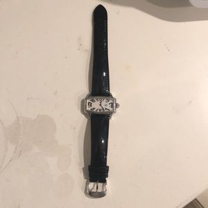 Michele Watch Black Patent Leather
